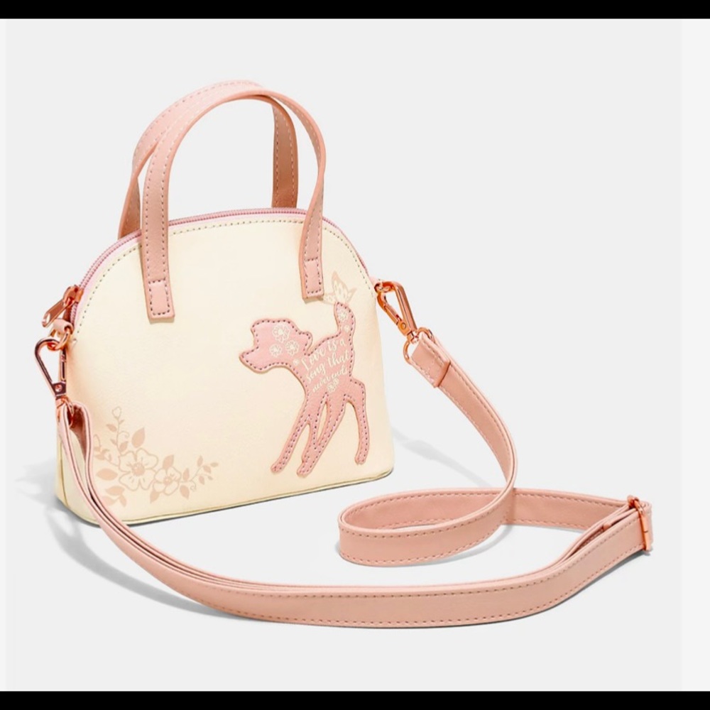 BNWT Loungefly Disney Bambi Rose Gold Mini Satchel Bag